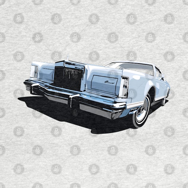 1970s Lincoln Continental in blue by candcretro